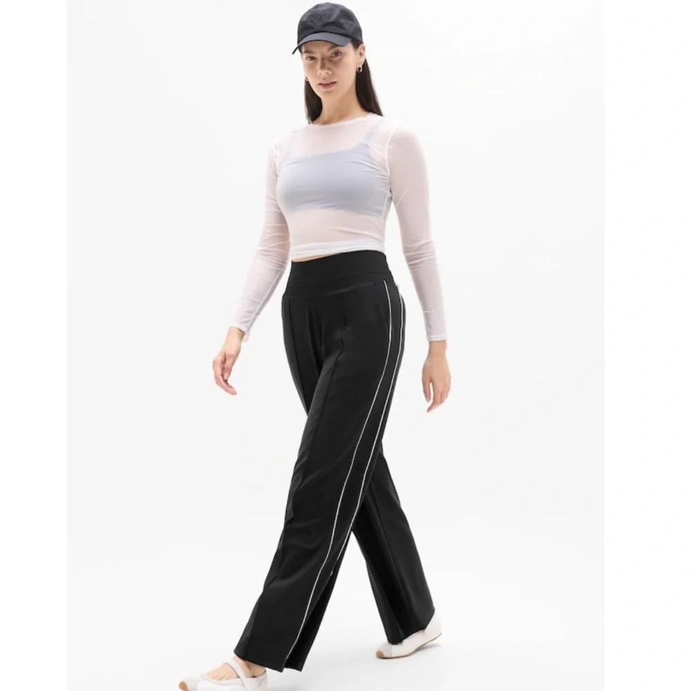 Athleta Venice Stripe Black Wide Leg Pants - Picture 6 of 12